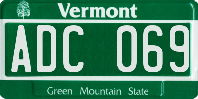 VT license plate ADC069