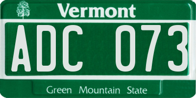 VT license plate ADC073