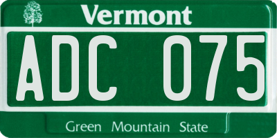 VT license plate ADC075