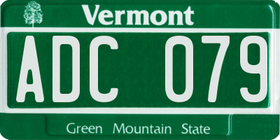 VT license plate ADC079