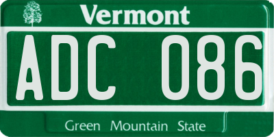 VT license plate ADC086