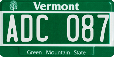 VT license plate ADC087