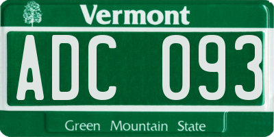 VT license plate ADC093