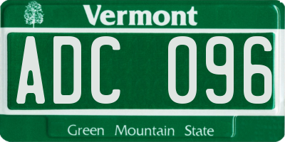 VT license plate ADC096