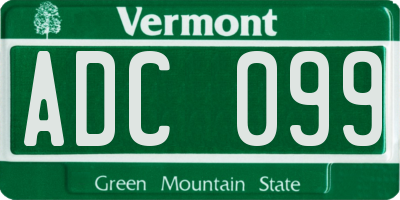 VT license plate ADC099