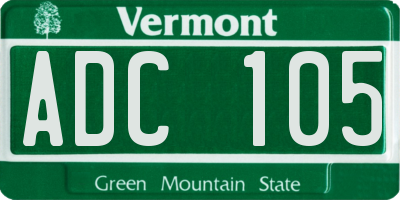 VT license plate ADC105