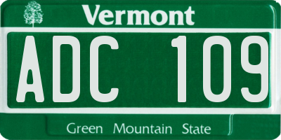VT license plate ADC109