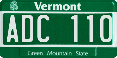 VT license plate ADC110