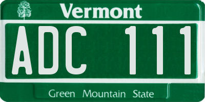 VT license plate ADC111