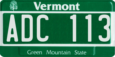 VT license plate ADC113