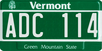 VT license plate ADC114