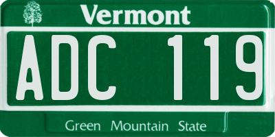 VT license plate ADC119