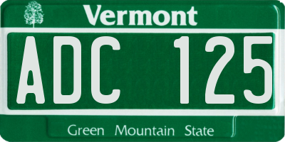 VT license plate ADC125