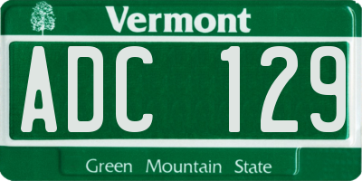 VT license plate ADC129