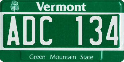 VT license plate ADC134
