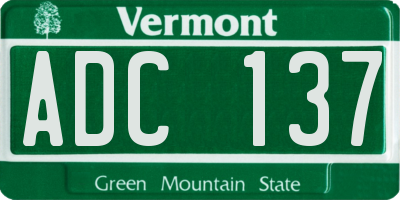 VT license plate ADC137