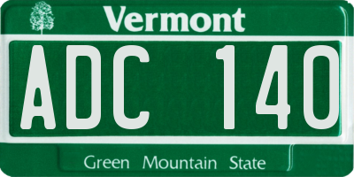 VT license plate ADC140