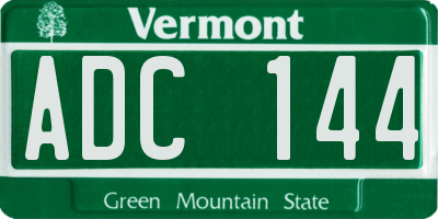 VT license plate ADC144