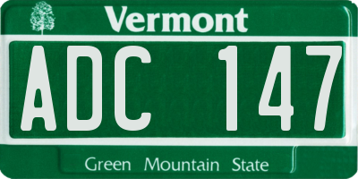 VT license plate ADC147