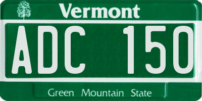 VT license plate ADC150