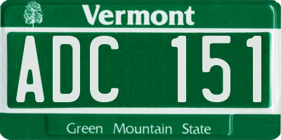 VT license plate ADC151