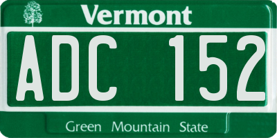 VT license plate ADC152