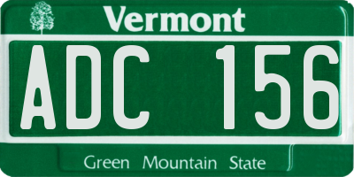 VT license plate ADC156