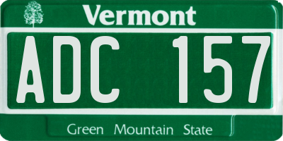 VT license plate ADC157
