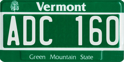 VT license plate ADC160