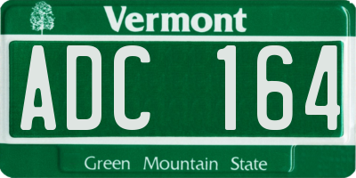VT license plate ADC164