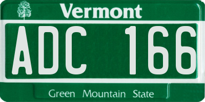 VT license plate ADC166