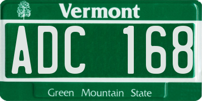 VT license plate ADC168