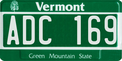 VT license plate ADC169