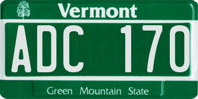 VT license plate ADC170