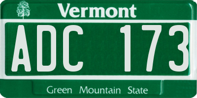 VT license plate ADC173
