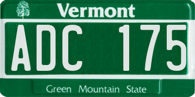 VT license plate ADC175