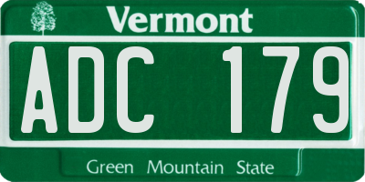 VT license plate ADC179
