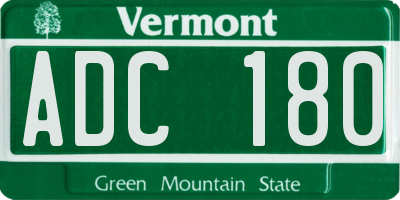 VT license plate ADC180