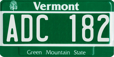 VT license plate ADC182