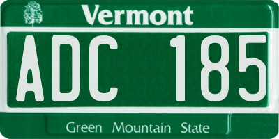 VT license plate ADC185
