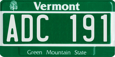 VT license plate ADC191