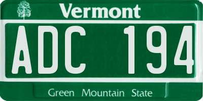 VT license plate ADC194