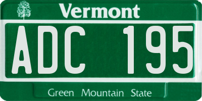 VT license plate ADC195