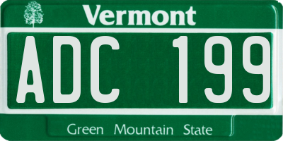 VT license plate ADC199