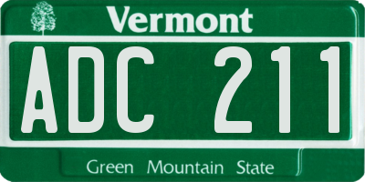 VT license plate ADC211