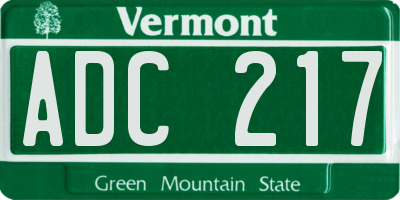 VT license plate ADC217