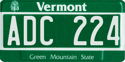 VT license plate ADC224