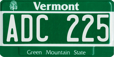 VT license plate ADC225