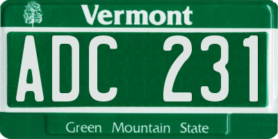 VT license plate ADC231