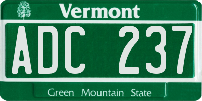 VT license plate ADC237